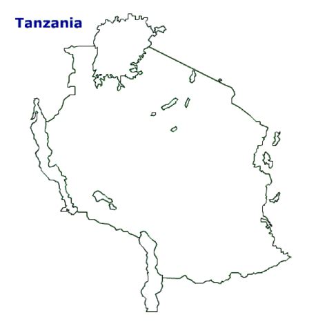 Tanzania Map Terrain Area And Outline Maps Of Tanzania