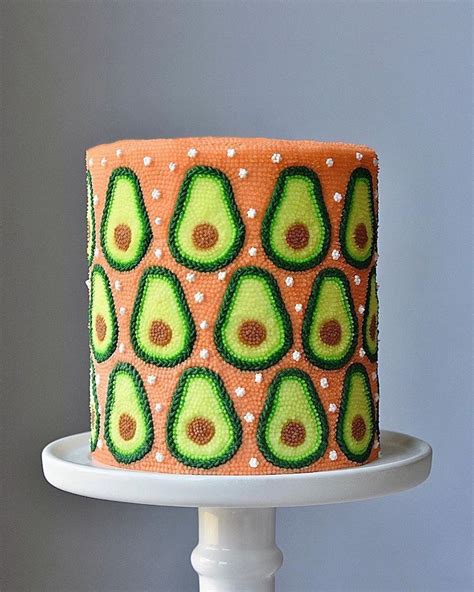Stunning Cake Art Is Decorated To Look Like Intricate Beading Avocado