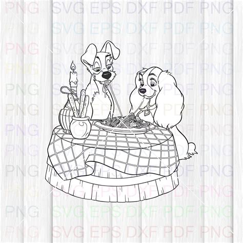 Lady And The Tramp 017 Svg Dxf Eps Pdf Png Cricut Cutting Etsy Uk