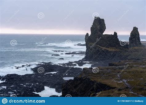 Londrangar Rock Formation In Snaefellsnes Peninsula Stock Image Image