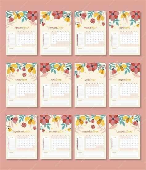 Plantilla Calendario Mensual 2023 Powerpoints Bonitos Imagesee