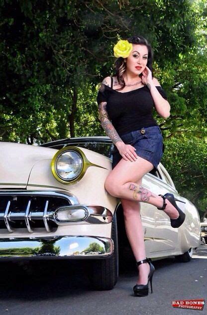 psychobilly car girls rockabilly pin up vintage fashion beautiful women lady classic photo