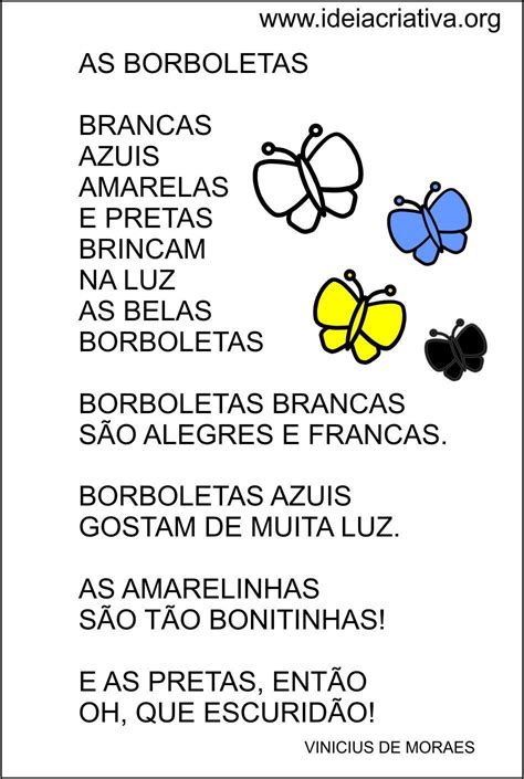 Poema As Borboletas De Vinícius De Moraes Didáticos Poesia Para