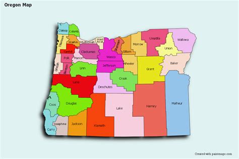 Create Custom Oregon Map Chart With Online Free Map Maker