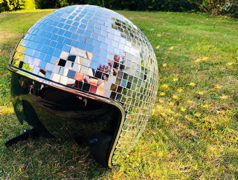 Disco Ball Helmet With Retractable Visor In Stock Etsy