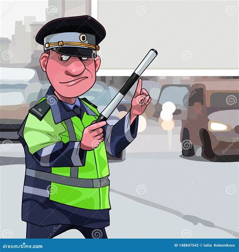 Male Traffic Officer In Uniform Collection Policeman Standing At