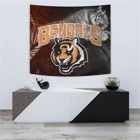 Cincinnati Bengals American Football Team Tapestry Bengals Tiger Head