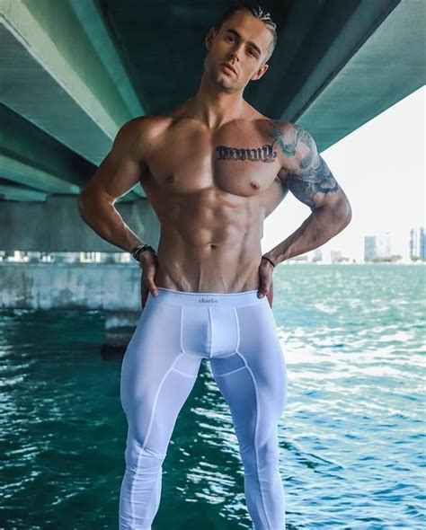 Mens Gym Outfit Athletic Tights American Guy Lycra Men Boy Tattoos
