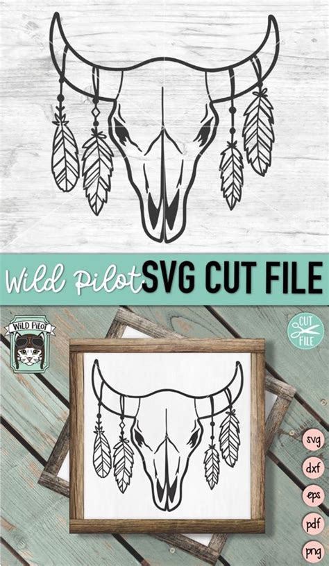 Cow Skull With Feathers Svg Cow Skull Svg File Cow Skull Etsy Bull Skulls Cow Skull Native
