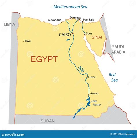 Map Of Egypt Vector Stock Vector Illustration Of Geography 18511884