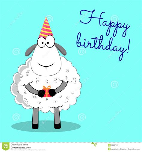 Sheep Happy Birthday Stock Vector Illustration Of Cute 52837125