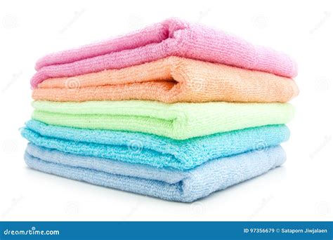 Pile Of Rainbow Colored Towels Stock Image Image Of Towels Hotel