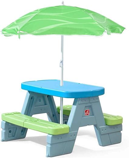 Step2 Sun And Shade Kids Picnic Table With Removable Umbrella
