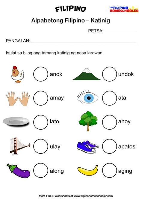 Free Printable Kinder Filipino Worksheets Worksheet Now