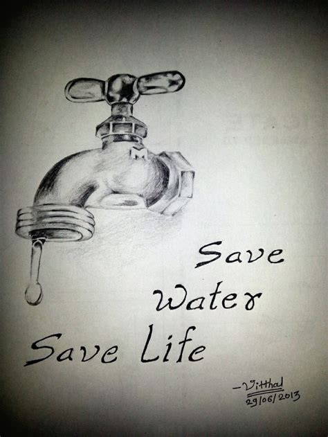 Save Water Drawing Easy Draw Space