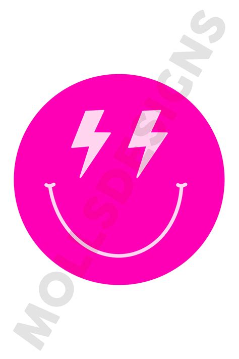Preppy Lightning Bolt Smiley Faces Digital Download Preppy Etsy