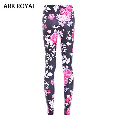ark royal s 4xl peony floral print skinny leggings women high waist fitness sportswear stretchy