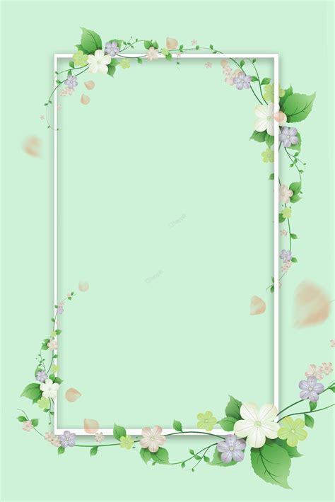 Fresh Green Flower Border Theme Poster Mint Green Wallpaper Flower