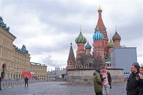 Moscow Russia February 23 2022 People Are Walking On Red Square