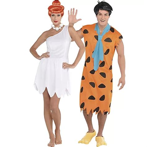 Adult Wilma Flintstone And Fred Flintstone Costumes The Flintstones