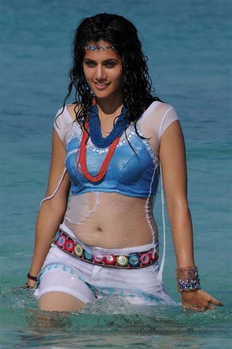 Indian Actress Taapsee Pannu Hot Photos In Water Hot Videos And Sexy Photos On Model In Bikini Top