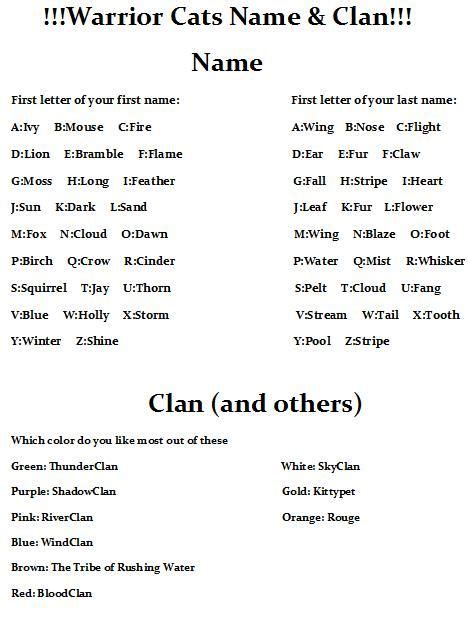 Clan Name Ideas