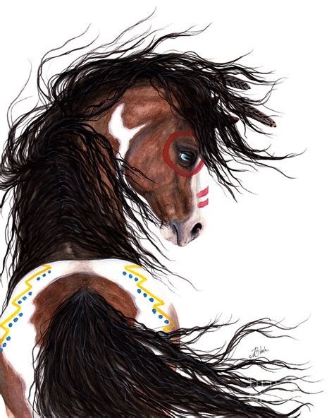 Majestic Horse Two Feather Painting By Amylyn Bihrle Fine Art America