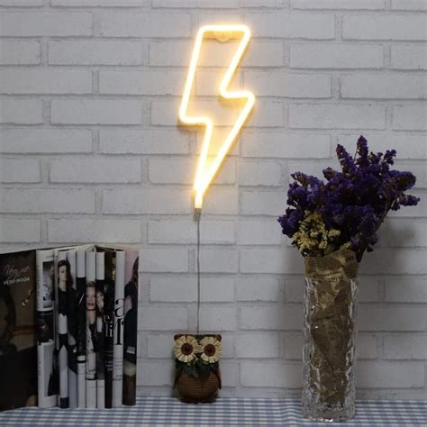 Neon Lightning Bolt In 2019 Neon Lights Bedroom Neon