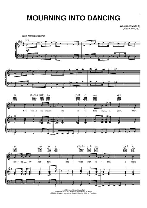 Mourning Into Dancing Sheet Music By The Insyderz For Pianovocal