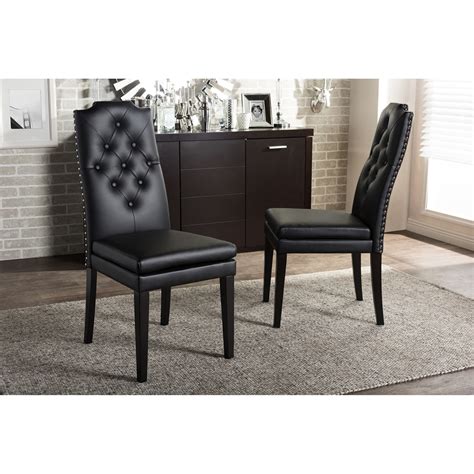 Resting on tubular footed chrome legs, this super comfortable chair manufactured by joreso. Baxton Studio Dylin Modern and Contemporary Black Faux ...