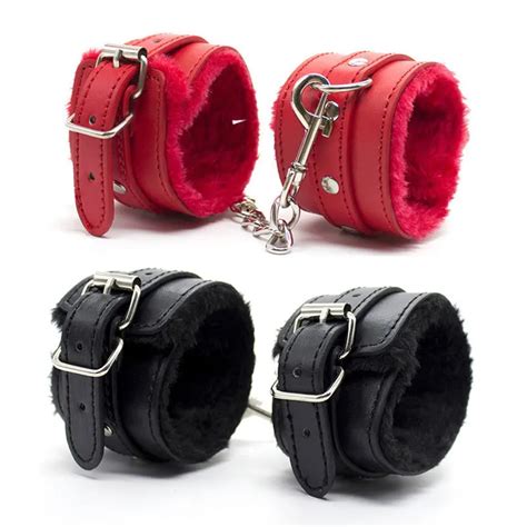 Pair Leather Metal Chain Plush Sex Handcuffs For Women Restraints Free Download Nude Photo