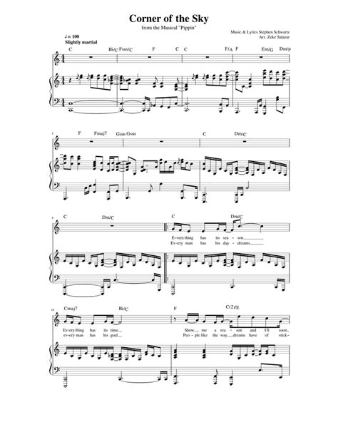 Corner Of The Sky Sheet Music For Piano Voice Download Free In Pdf