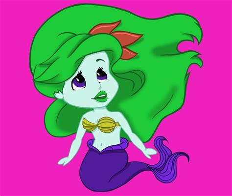 Green Hair Mermaid Cmeillustration Digital Art People And Figures Animation Anime And Comics