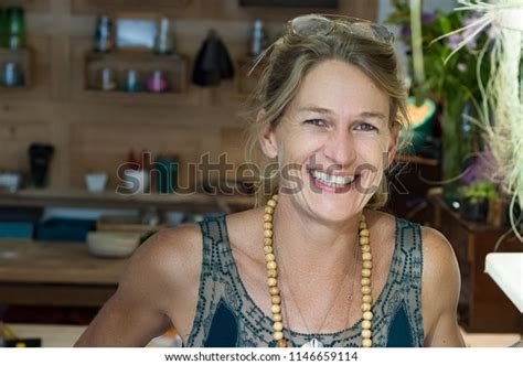 portrait french blonde mature woman smiling库存照片1146659114 shutterstock