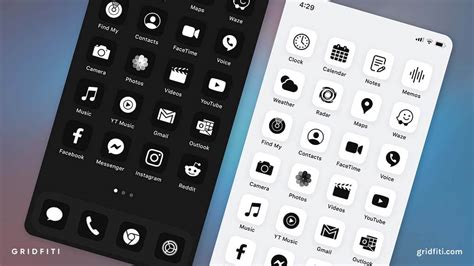 16 Minimal Black And White App Icons For Ios 17 Iphone And Ipad Gridfiti