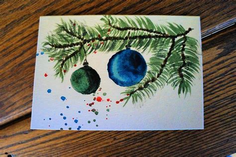 Watercolor Christmas Cards With Photo Printable Christmas Pine Photo
