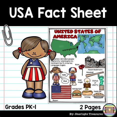 Facts About America Usa Fact File Writing Template