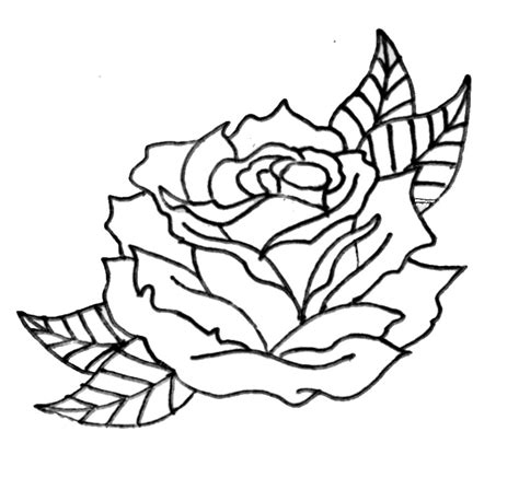 Traditional Rose Outline Drawing ClipArt Best