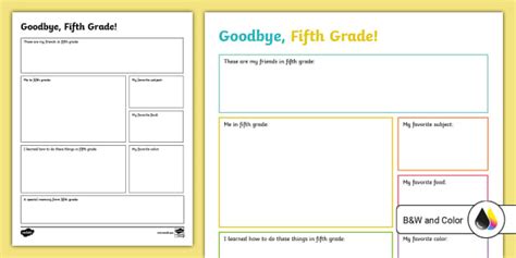 Goodbye 5th Grade Activity 5th Grade Resource Twinkl Usa