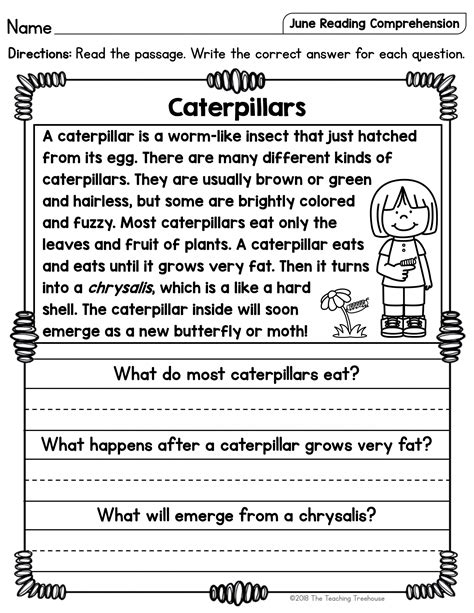 Reading Comprehension 1st Grade Worksheet