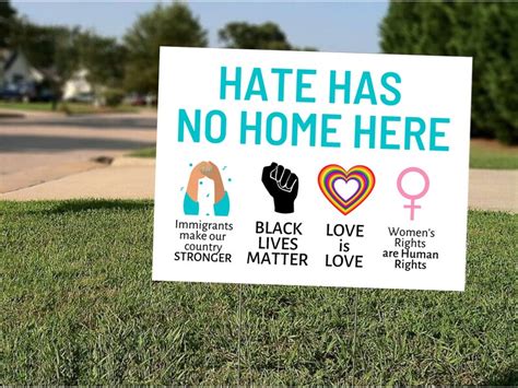 Hate Has No Home Here Digital Lawn Sign Black Lives Matter Etsy