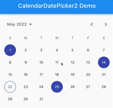 Lightweight And Highly Customizable Calendar Picker Built On Flutter S Original CalendarDatePicker