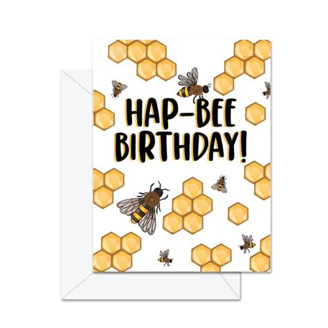 Hap Bee Birthday Greeting Card Etsy Canada