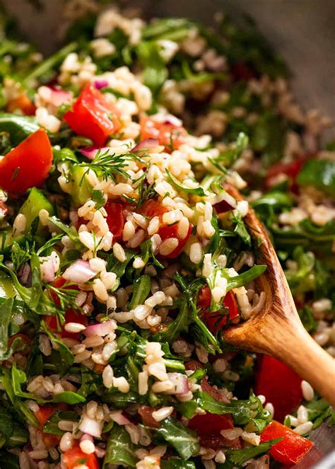 Mediterranean Brown Rice Salad Recipetin Eats