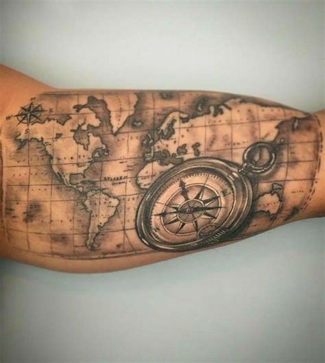 pin by becky taylor on tatuajes♾ world map tattoos nautical tattoo sleeve globe tattoos