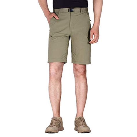 Free Soldier Mens Outdoor Convertible Hiking Pants With Belt Lightweight Quick Dry Tactical