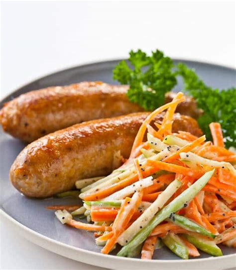 A perfect way to add variety to your next cookout. Chicken Sausage with Apple Slaw • Steamy Kitchen Recipes ...