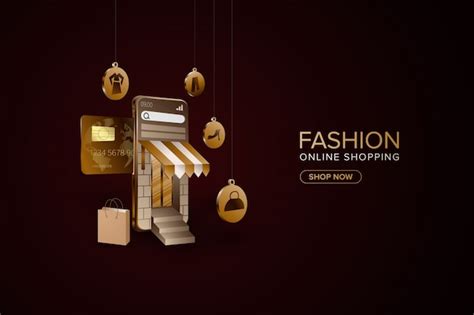 Fashion Online Shopping With Smartphone Background Premium Vector