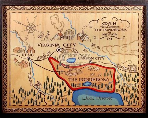 Map Of The Ponderosa From The Tv Series Bonanza 8x10 Publicity Photo
