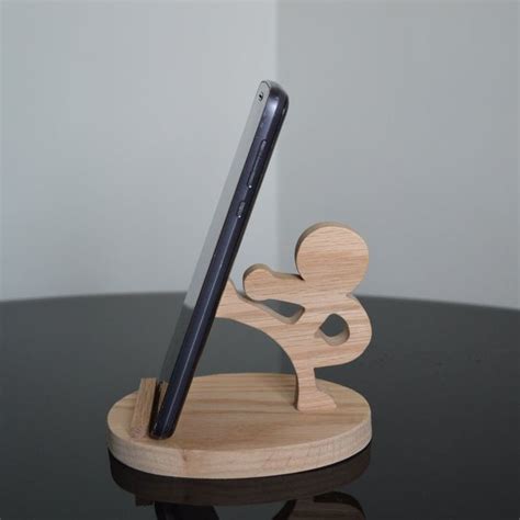 Solid Oak Cell Phone Holder Cell Phone Stand People Cell Etsy